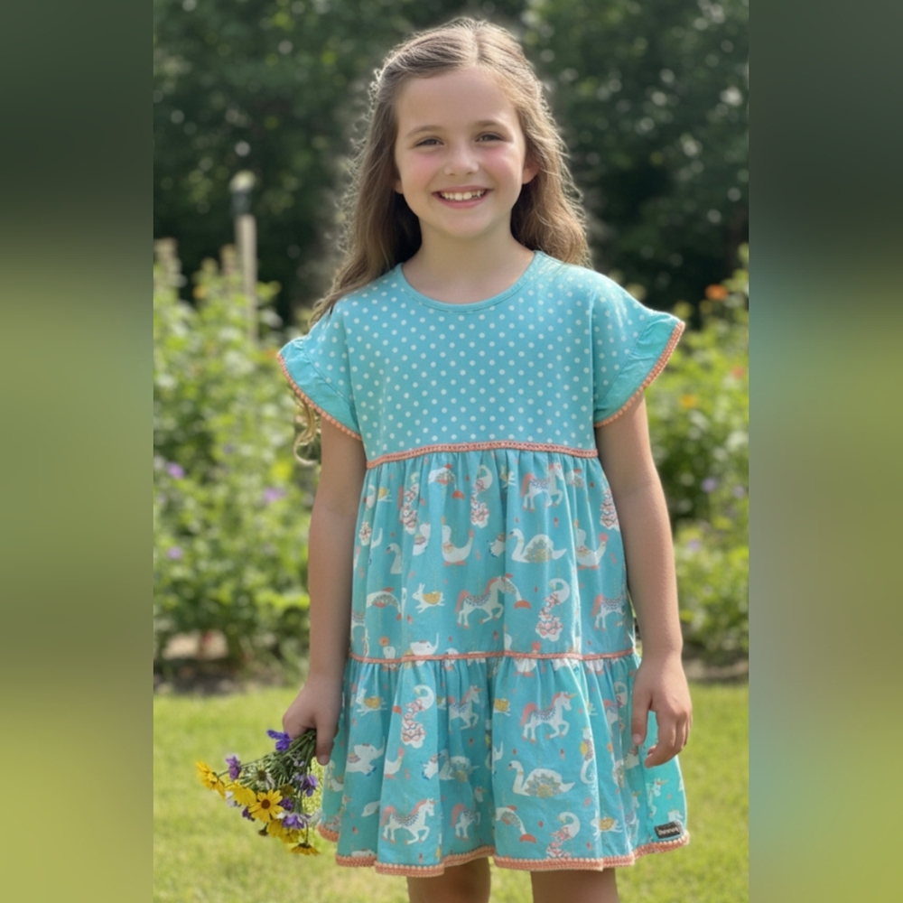 Matilda Jane Aqua Unicorn Dress